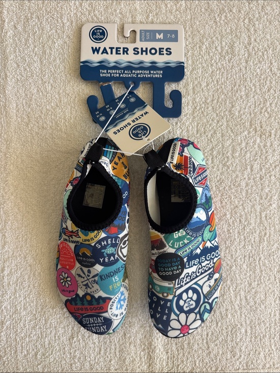 Life Is Good Shoes - Life Is Good Multicolor Stickers Design Water Shoes